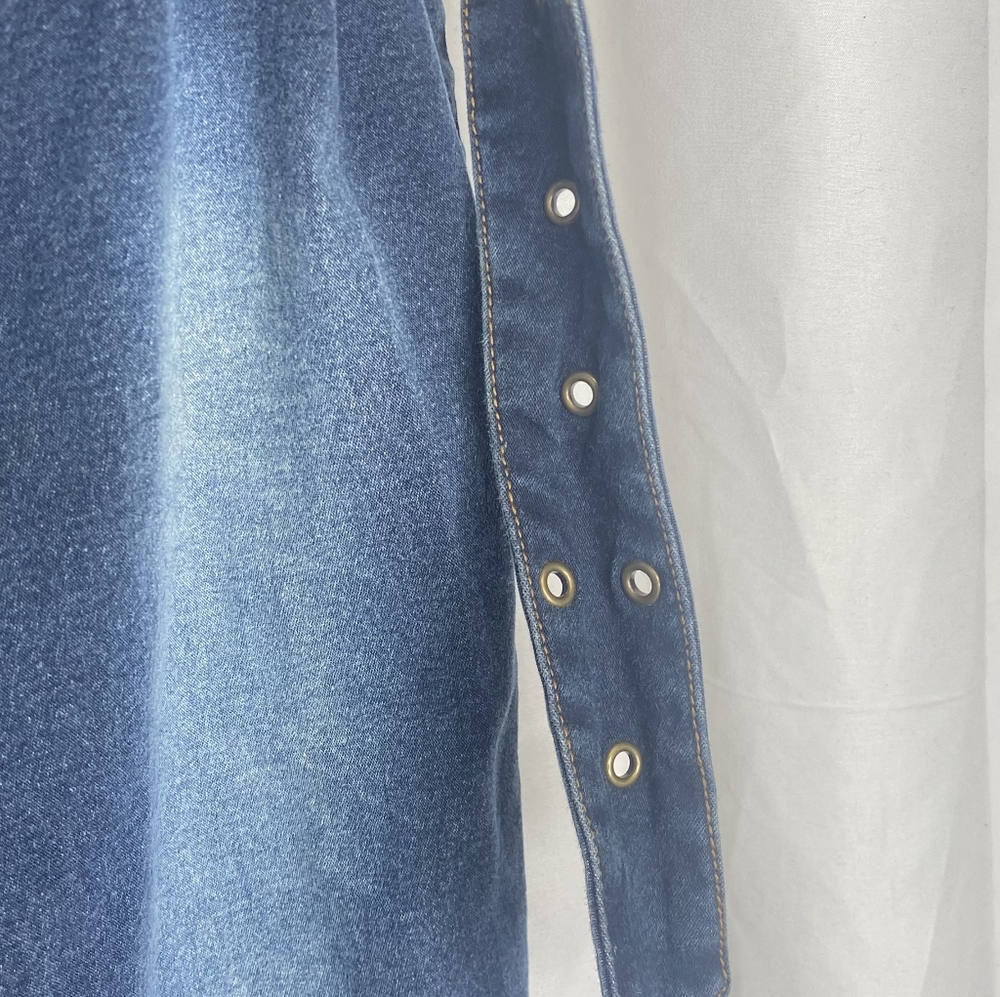 Vintage 90's Dark Wash Denim Jeans Jumpsuit - Picture 4 of 8